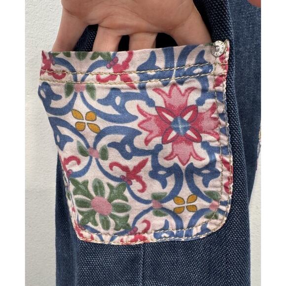 Benetton Jeans Girls Overalls Size XL 10 11 Years Wide Leg Patchwork Party Boho - Picture 4 of 9